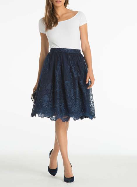 **Chi Chi London Embroidered midi skirt